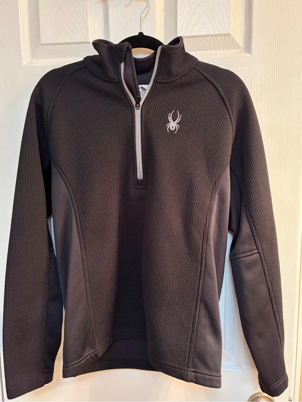 Spyder Men’s Black half-Zip Performance Sweater with side panels